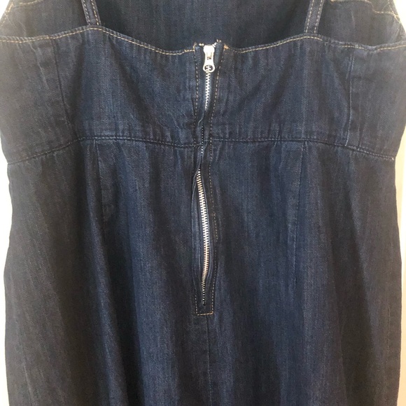 New Zara TRF Dark Denim Midi Dress.  Size XL - Picture 5 of 7